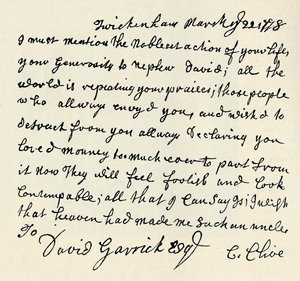 Faksimile av autografbrev av Kitty Clive, 1907 av Unbekannt