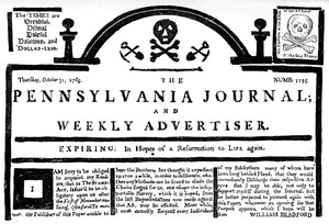 Faksimile av Pennsylvania Journal on the Stamp Act, 1765 c1880 av Unbekannt