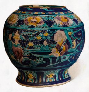 Fahua-krukke med åpent design som viser de åtte daoistiske udødelige, c1550 av Unbekannt