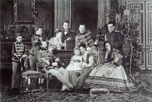 Familieportrett av tsar Alexander II av Russland, 1860-tallet av Unbekannt