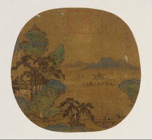 Vifte montert som et albumblad, Ming-dynastiet, 1368-1644. av Unbekannt