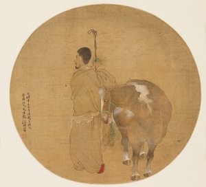 Viftemaleri - Hest og brudgom, 1800-tallet 1801-1900 av Unbekannt