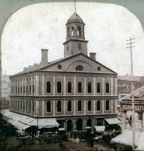 Faneuil Hall, Boston, Massachusetts, USA, sent på 1800-tallet av Unbekannt