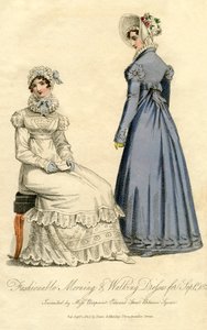 Fasjonable morgen- og gåkjoler fra september 1823 av Unbekannt