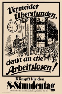 Kjemp for åttetimersdagen, ca. 1925. av Unbekannt