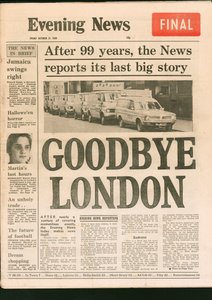 Endelig utgave av avisen Evening News, 1980 av Unbekannt