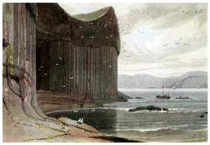 Fingals Cave, Staffa, Ytre Hebridene, Skottland. 1814 1956 av Unbekannt