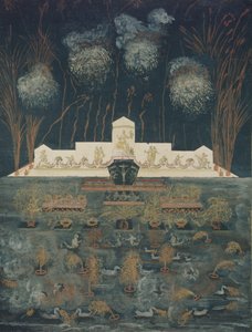 Fyrverkeri og belysning i anledning Abo-traktaten 15. september 1743, midten av det 18. århundre. av Unbekannt
