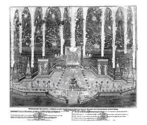 Fyrverkeri i anledning kroningen av Anna Ioannovna 30. april 1730, 1730 av Unbekannt