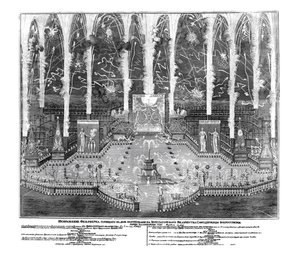 Fyrverkeri i anledning kroningen av Anna Ioannovna 30. april 1730, 1730 av Unbekannt