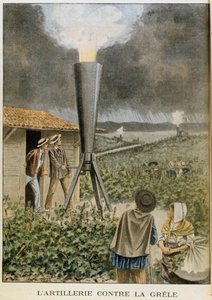 Avfyring av en kanon mot skyer for å forhindre en haglstorm, 1901 av Unbekannt