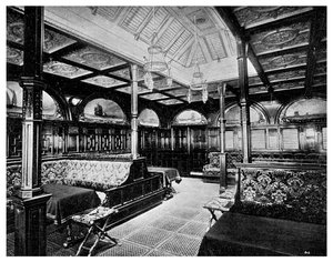 Førsteklasses røykerom om bord på P&O-dampskipet SS India, 1901 av Unbekannt