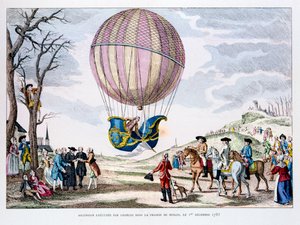 Første bemannede flytur i en hydrogenballong, Frankrike, 1. desember 1783 1887 av Unbekannt