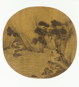 Fiske ved en fjelltorrent, Ming-dynastiet, 1368-1644. av Unbekannt