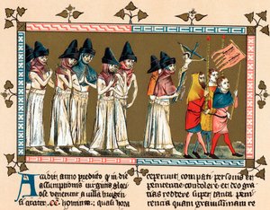 Flagellanter i den nederlandske byen Tournai Doornik, 1349 av Unbekannt