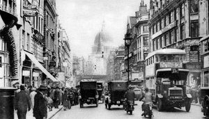 Fleet Street sett fra overfor Salisbury Court, London, 1926-1927 av Unbekannt