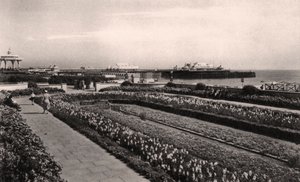 Blomsterhager og West Pier, Brighton, Sussex, 1938 av Unbekannt
