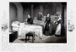 Florence Nightingale på sykehuset i Scutari, c1860 av Unbekannt