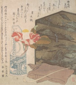 Blomstervase og lakkboks, 1700-1800-tallet. av Unbekannt