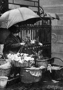 Blomsterselger, Piccadilly Circus, London, 1926-1927 av Unbekannt