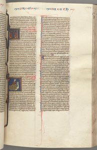 Fol. 194r, Judith, historisk initial A, Judith halshugger Holofernes, ca. 1275-1300. av Unbekannt