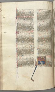 Fol. 224v, Salme 68, historikk initial S, David i vannet appellerer til Gud ovenfor, ca. 1275-1300. av Unbekannt