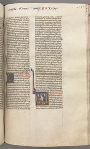 Fol. 273r, Jesaja, historikert initial V, Jesajas martyrium, ca. 1275-1300. av Unbekannt