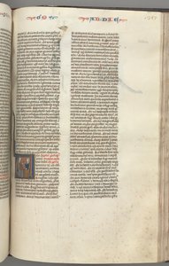 Fol. 357r, Obadiah, historikert initial V, Obadiah og en jøde i diskusjon, ca. 1275-1300. av Unbekannt