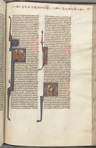 Fol. 459r, Filemon, historikert initial P, Paulus henvender seg til tre menn og hebreere..., ca. 1275-1300. av Unbekannt