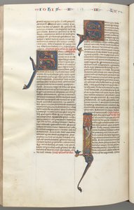 Fol. 481v, Jude, historisk initial I, Jude stående med en rulle, ca. 1275-1300. av Unbekannt