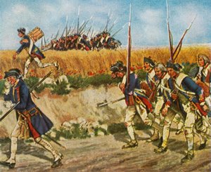Tvunget marsj av Fredericks-tropper fra Moravia til Küstrin, 1758, 1936. av Unbekannt