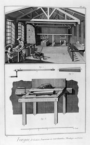 Smideverk, ovn, malt støping, 1751-1777 av Unbekannt