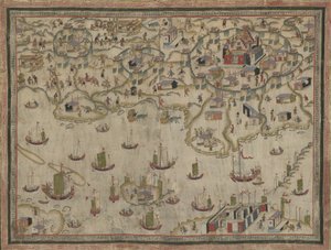 Fortene Zeelandia og Provintia og byen Tainan, 1800-tallet. av Unbekannt