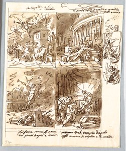 Fire Allegories of Commedia and Tragedy av Unbekannt