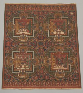 Fire mandalaer fra Guhyasamaja-syklusen, 1500-tallet. av Unbekannt