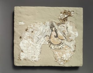 Fragment av veggmaleri: kvinne med munndeksel padam, ca. 7. århundre e.Kr. av Unbekannt