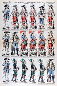 Fransk hær, musketerer av Louis XIII, 1600-tallet 1800-tallet av Unbekannt
