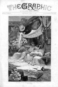 Den franske skuespillerinnen Sarah Bernhardt i hennes studio i Paris, Frankrike, 1890 av Unbekannt