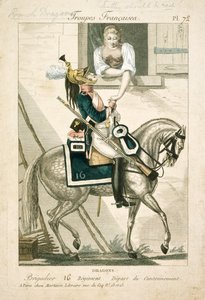 Fransk dragon fra Napoleonskrigene, tidlig på 1800-tallet av Unbekannt