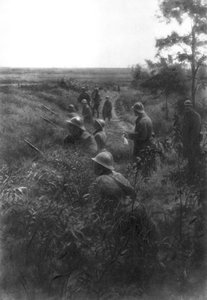 Fransk infanteriposisjon i en nedsenket bane, nord for Villers-Cotterets, Aisne, Frankrike, 1918 av Unbekannt