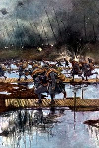 Fransk første infanterikorps krysser Yser-kanalen, første verdenskrig, kl. 4.45, 31. juli 1917 av Unbekannt