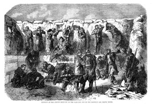 Fransk geværgrop i parallellen før mamelon og det hvite tårnet, Sevastopol, Krim-krigen, 1855 av Unbekannt