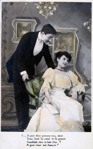 Fransk romantisk postkort, c1900 av Unbekannt