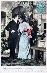 Fransk romantisk postkort, c1900 av Unbekannt
