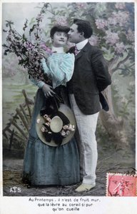 Fransk romantisk postkort, c1900 av Unbekannt