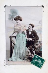 Fransk romantisk postkort, c1900 av Unbekannt