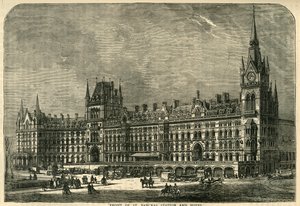 Foran St. Pancras Station and Hotel, c1876. av Unbekannt
