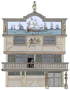 Forsiden av det gamle East India House, London, 1894 av Unbekannt