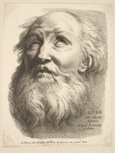 Frontispice: Head of a Bearded Man, fra Livre de Têtes Gravées dapres F. Bouch..., 1700-tallet. av Unbekannt