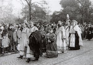 Begravelse til tsarina Maria Feodorovna fra Russland, Roskilde, Danmark, 19. oktober 1928 av Unbekannt